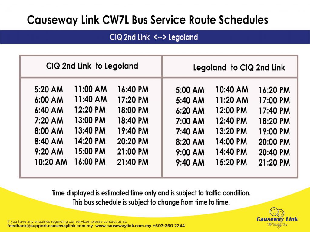Causeway Link CW7L bus service Route Schedules