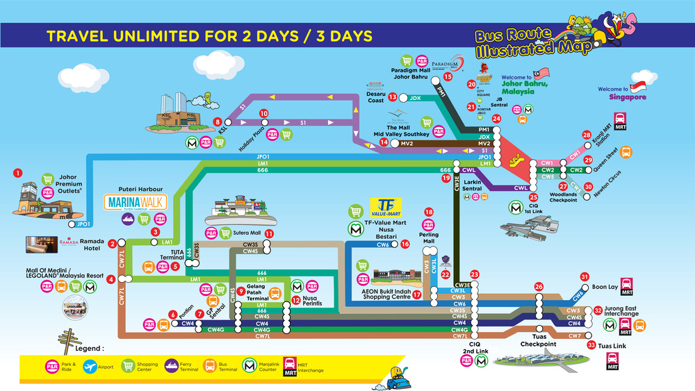 travel unlimited for 2 days or 3 days by travel bus pass.